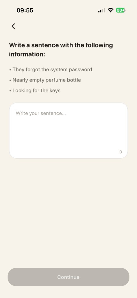 Exercise: write a sentence with context