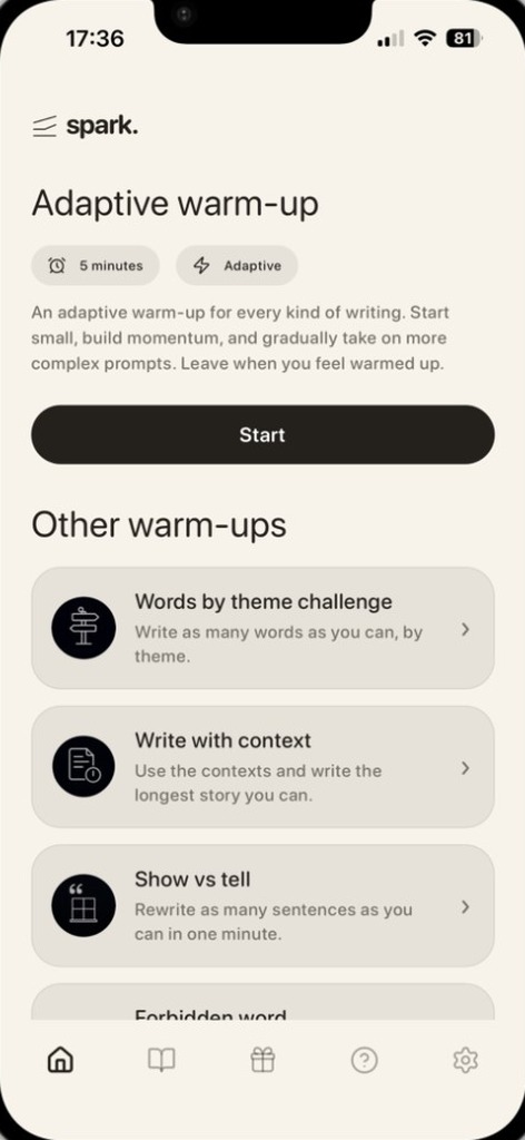Início do Spark: Aquecimento adaptável e outros exercícios